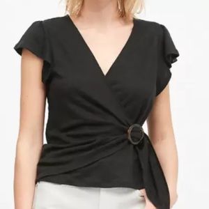 NWT Banana Republic Women’s Linen Wrap Shirt XS Black